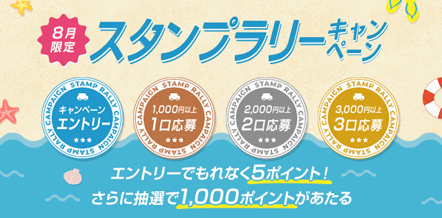 もれなく5ポイント 8月利用で1 000ポイントがあたる タイムズのb スタンプラリーキャンペーン 駐車場予約なら タイムズのb