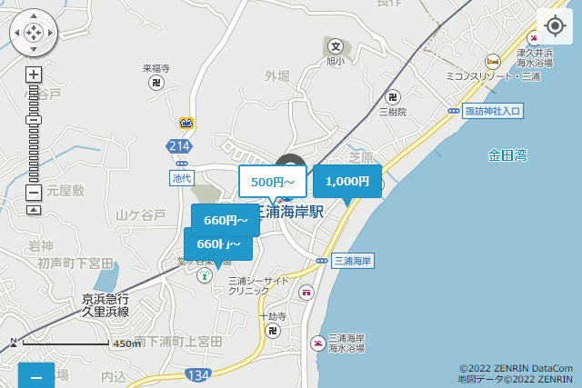 三浦海岸駅周辺の地図