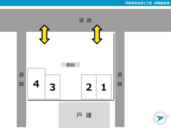 甲府市善光寺1丁目 砂利駐車場 善光寺駅徒歩5分 予約制 タイムズのb