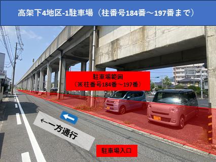 高架下4地区柱番号184番から197番駐車場