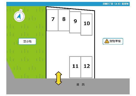 【沼間交番付近】沼間3丁目（A-8）駐車場